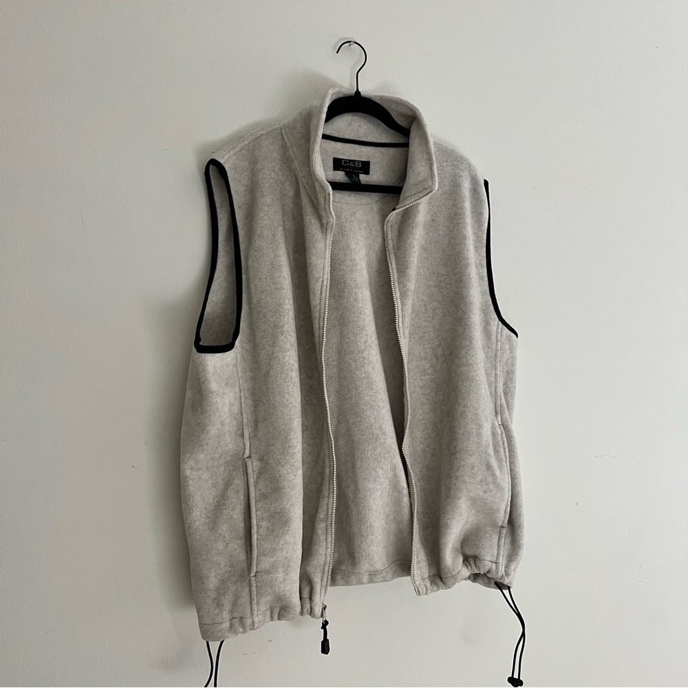 Vintage oversized fleece Zip-Up Vest
